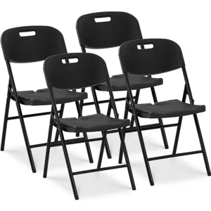 Skládací židle 4 ks 180 kg plocha pro sezení 52 x 36 cm černá barva - Royal Catering