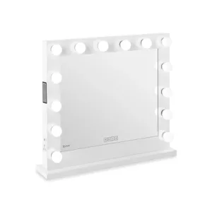 Hollywoodské zrcadlo bílé 14 LED diod hranaté- reproduktor - Zrcadla physa