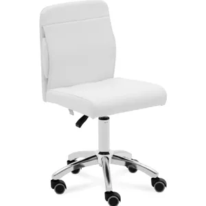 Otočná židle na kolečkách s opěradlem 48–62 cm 150 kg bílá - Taburety na kolečkách physa