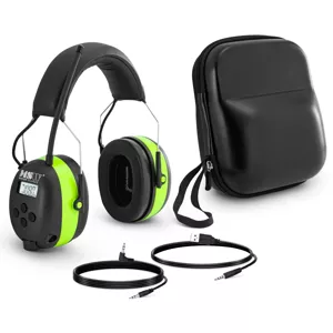 Pracovní sluchátka s Bluetooth mikrofon LCD displej baterie zelená barva - Ochranné pracovní pomůcky MSW