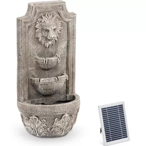 Solární zahradní fontána kaskáda se lví hlavou ve 3 úrovních LED osvětlení - Zahradní fontány hillvert