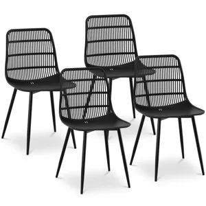 Židle 4dílná sada až 150 kg sedák 46,5 x 45,5 cm černá - Konferenční židle Fromm & Starck