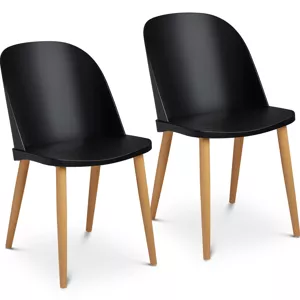 Židle 2dílná sada až 150 kg sedák 43,5 x 43 cm černá transparentní opěrka - Konferenční židle Fromm & Starck