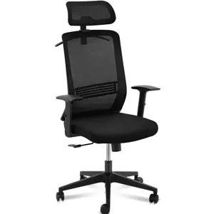 Kancelářská židle síťované opěradlo opěrka hlavy sedák 50 x 61 cm do 150 kg černá - Kancelářské židle Fromm & Starck