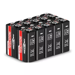 Alkalické baterie INDUSTRIAL blokové 10 x 9 V 6LR61 - Ansmann