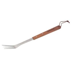 Vidlička s prodlouženou dřevěnou rukojetí (materiál dřevo, nerez), délka 44 cm