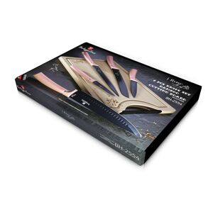 BERLINGERHAUS Sada nožů s nepřilnavým povrchem + prkénko 6 ks I-Rose Edition BH-2554