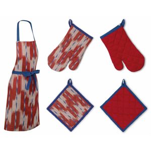 KELA Sada kuchyňského textilu ETHNO červená 3 ks, 100% bavlna KL-12441443445