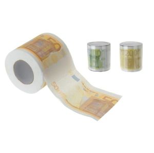 Toaletní papír, 100 útržků, motiv bankovek