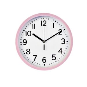 Nástěnné hodiny ručičkové 22,5 cm růžový rám