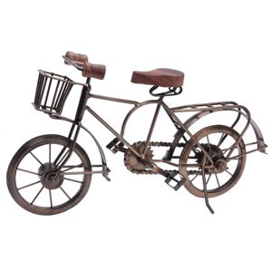 Dekorace stojící kovová Bicykl 36 cm měděná