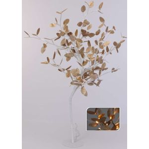 Vánoční světelný strom zlaté listy, 96LED, 100 cm, teplá bílá
