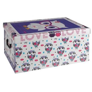 Úložný box dekorativní sovy fialový