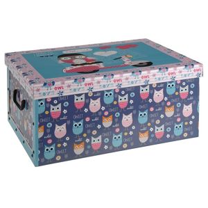 Úložný box dekorativní sovy modrý